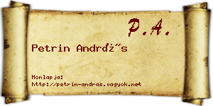 Petrin András névjegykártya